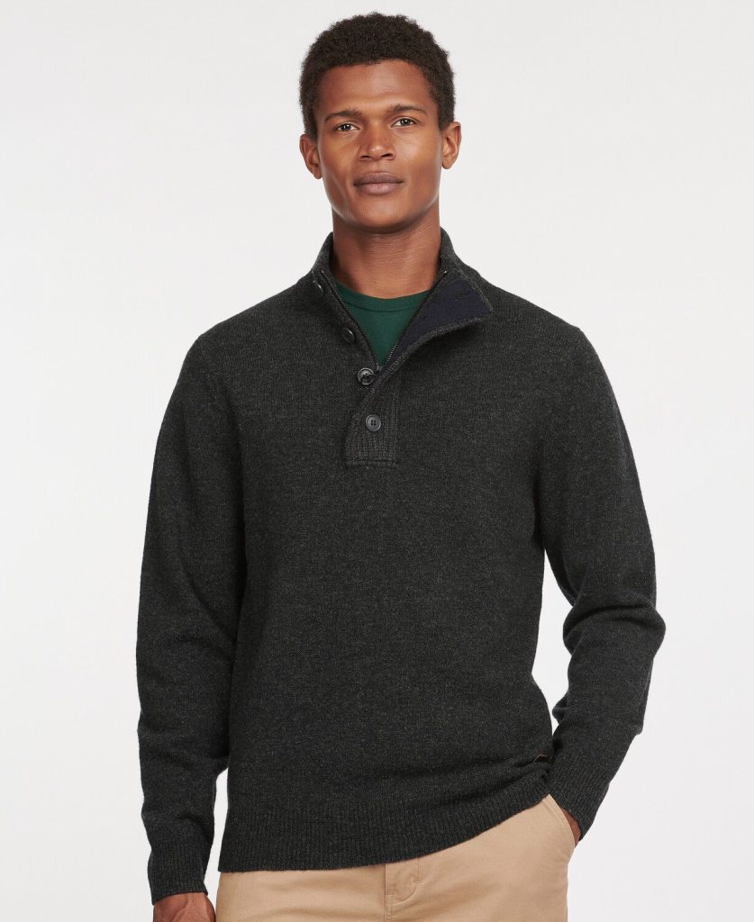 Barbour Patch Half Zip Lambs Wool Jumper | Ernest Doe Shop