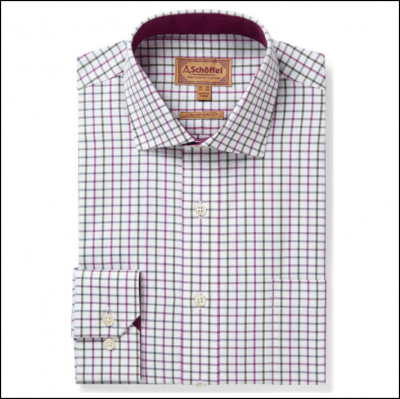 Schoffel Milton Tailored Shirt Pink-Olive Check 1