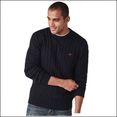 Crew Regatta Men's Cable Crew Jumper Navy 1