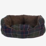 Barbour Luxury Waxed Cotton Quilted Dog Bed Classic Tartan