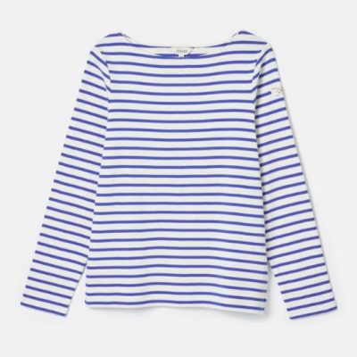 Joules Harbour Boat Neck Breton Top Blue-White 2