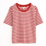 Seasalt Copseland Stripe T-Shirt Mini Cornish Chalk Dark Cinnamon