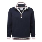 Schoffel Havelet Bay 1/4 Zip Jumper Navy-Blush