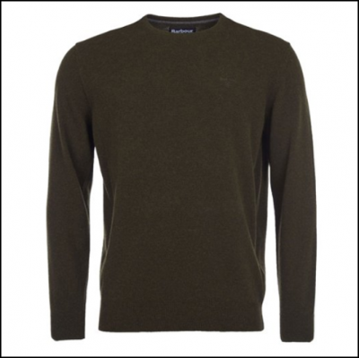 Barbour Essential Crew Neck Jumper Seaweed 1